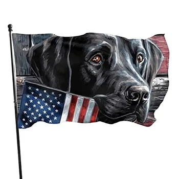 Черный Лабрадор Лабораторная собака Флаг американских животных для вечеринки, сада, на открытом воздухе, в помещении, флаг дома, фермы, Юбилейное украшение для женщин, мужчин