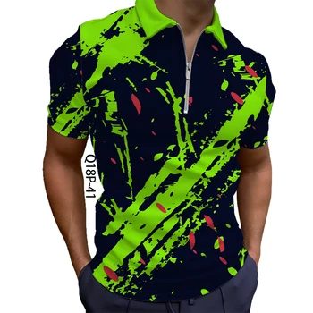 Мужская повседневная спортивная рубашка ПОЛО 2023 года, новая модная рубашка-поло с коротким рукавом, с 3D-печатью, сезон весна-лето, на заказ в натуральную величину