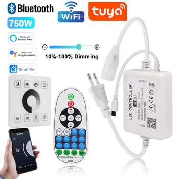 Светодиодный Диммер Настенный Сенсорный Пульт Дистанционного Управления Bluetooth Tuya Smart Wifi Контроллер для 8 мм печатной платы 110 В/220 В 288 светодиодный S/m COB Light Strip Поддержка Alexa