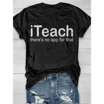 Rheaclots Women's I TEACH, ДЛЯ этой футболки с круглым вырезом и коротким рукавом нет приложения
