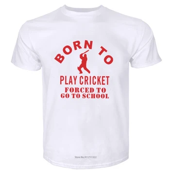 мужская футболка с коротким рукавом, Летние Футболки Born To Cricket, Мужская Крутая Забавная футболка, модная футболка, мужские летние топы