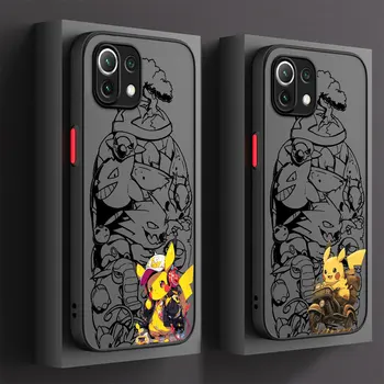 Чехол для Телефона Xiaomi Redmi Note 11S 12S 8T 9S 12 9 11 Pro 10S 10 Pro 8 Pro 7 11T 12 Funda Cover Pokemon Pikachu милый Матовый