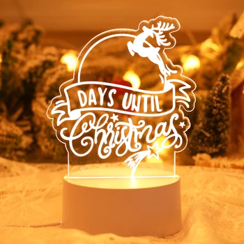 Рождественское Акриловое световое украшение DIY Night Light Веселые Рождественские украшения для дома 2023 Navidad Noel Натальные Рождественские украшения