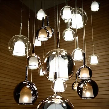 Подвесные светильники с абажуром из скандинавского стекла, подвесные светильники для спальни, кухни, салона, плафон, роскошные люстры, освещение