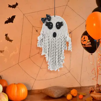 Украшение стены в прихожей, подвесная вывеска для вечеринки в честь Хэллоуина, гобелен с изображением жуткого призрака, настенный декор ручной работы в стиле бохо для спальни