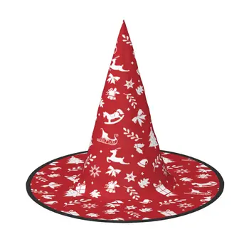 Рождественский узор 16 шляп на Хэллоуин, страшные шляпы Санта-Клауса для снежной вечеринки