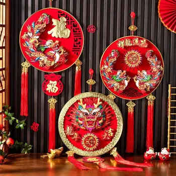 Китайский Новый год 3D подвеска Зодиак 2024 Китайский дракон подвеска Украшение китайского весеннего фестиваля Lucky Traditional Wall
