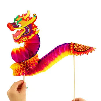 Китайский Новогодний Набор Для Танца Дракона Баннер Бумажный Дракон DIY Craft Set Новогодний Бумажный Кукольный Дракон Развивающие Игрушки Для Творчества