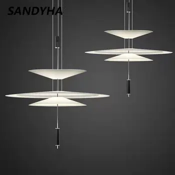 SANDYHA Элегантная креативная люстра с круглым диском, простой железный художественный дизайн, декоративный светильник для спальни, столовой, гостиной, подвесной светильник для бара.
