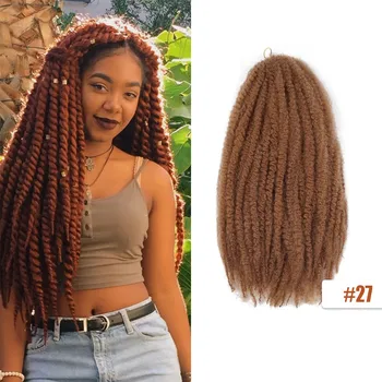 Волосы Marley в стиле афро, Кудрявый твист, волосы крючком, 18-дюймовое омбре, Синтетическое плетение, наращивание волос для женщин