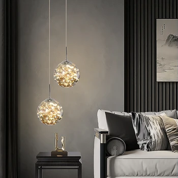 Современный светодиодный подвесной светильник Nordic Indoor Lamp Hall Lighting Star Стеклянный шар Домашняя гостиная Потолочная люстра для столовой