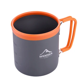 Widesea 480 мл Походная Чашка Для Воды Складная Анти-Ошпаривающая Алюминиевая Кружка Оборудование Для Приготовления Пищи Для Пикника На Открытом Воздухе Кофейный Напиток