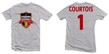 2019 Новая Мужская Футболка из 100% хлопка с коротким рукавом для Мужчин Бельгия The Red Devils Hero Tee Courtois Footballer Make At Shirt