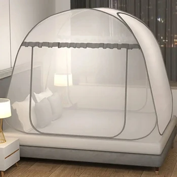 Простая юрта с москитной сеткой, переносная походная палатка, Одноместная двуспальная кровать с балдахином для взрослых, складная двухъярусная сетка, Дышащая москитная сетка
