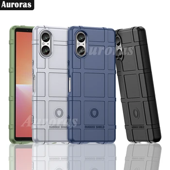 Auroras Для Sony Xperia 5 V Чехол Armor Shield Текстурный Силиконовый Прочный Корпус Для Sony Xperia 1 V 10 V Противоударная Задняя Крышка