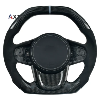 Индивидуальные рулевые колеса Светодиодные фары переключения передач из углеродного волокна Дисплей Замена рулевого колеса для Toyota GR Supra A90 2020-2022