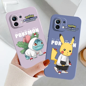 Чехол для Телефона Pokemons Pikachus Bulbasaur Для Xiaomi Mi 13 12S 12 12T 12X 11i 11T 11 10 10S 10T Pro Lite Ultra Liquid Rope TPU