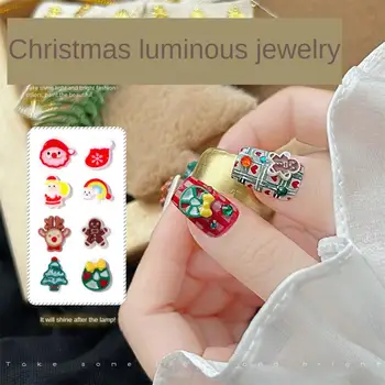 Рождественские украшения для ногтей Мультяшный Лось, Пряничный человечек, украшения для маникюра, милые 3D Долговечные недеформируемые украшения для ногтей
