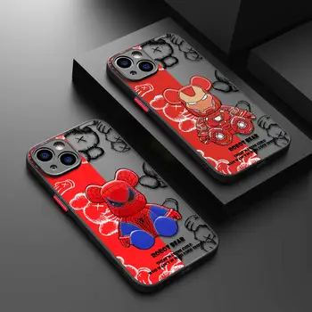 Матовый Чехол Для Телефона iPhone 15 11 14 13 12 Pro Max Mini X XR Xs 8 7 Plus 6 6S Силиконовый Чехол Класса Люкс Marvel Venom Groot Человек-Паук