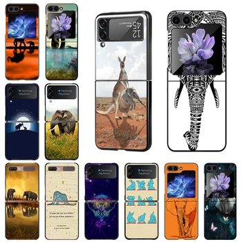 Чехлы для мобильных телефонов Samsung Galaxy ZFlip Z Flip3 Flip4 Flip5 5G Elephant Animal Fashion черный жесткий чехол от падения