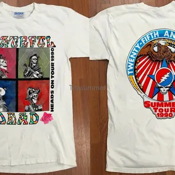 Горячо!! Редкая винтажная футболка Grateful Dead Head On Tour 1990 Summer Tour Heads 25Th Anniversary Shirt Summer Tour