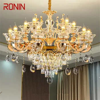 Современные люстры RONIN, золотая роскошная светодиодная хрустальная свеча, Подвесные светильники для дома, гостиной, спальни