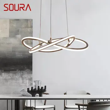 Современный Подвесной Светильник SOURA Creative Simple LED Nordic Linear Ring Art Светильники Для Дома, Столовой, Спальни, Декоративных Светильников