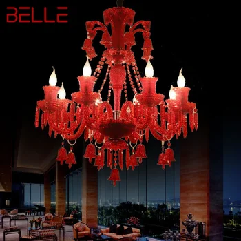 Хрустальный подвесной светильник BELLE в роскошном стиле, Европейская лампа-свеча, Художественная гостиная, Ресторан, спальня, Вилла, люстра