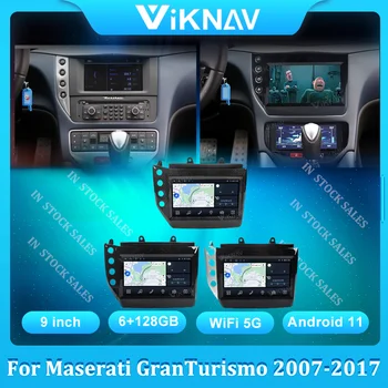 Автомагнитола Android 10, 2 Din, GPS-навигация для Maserati GT GC Grantismo 2007-2017, автомобильный мультимедийный плеер с панелью переменного тока.
