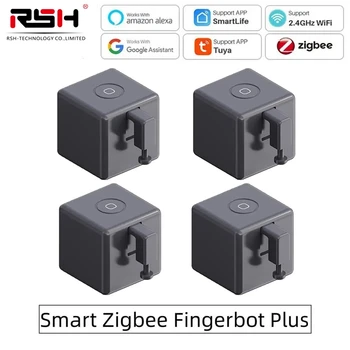 Tuya Zigbee Fingerbot Plus Smart Fingerbot Переключатель Кнопка Толкатель Приложение Таймер Голосовое Управление Работает с Alexa Google Home Assistant