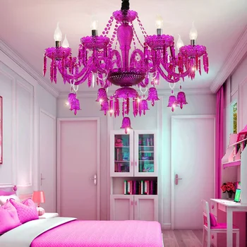 Хрустальная подвесная лампа TEMAR в европейском стиле, фиолетовая свеча, роскошная люстра для гостиной, ресторана, спальни, магазина одежды