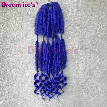 18-дюймовые волосы Passion Twist, синтетические предварительно скрученные крючком косички для волос с завитками на концах для женщин Goddess Bohemian Extension Dream ices