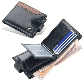 Мужской короткий мужской кошелек из искусственной кожи с застежкой для монет, держатель для кредитных карт, Ретро Классический деловой кошелек