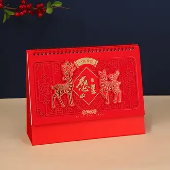 Календарь на 2024 год в китайском стиле, настольный календарь на 2024 год, Практичный планировщик праздников, Декоративное украшение стола