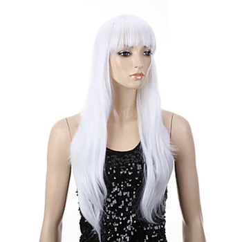 Парики для косплея HAIRJOY, женские термостойкие Аниме, Аккуратная челка, парик из длинных прямых синтетических волос