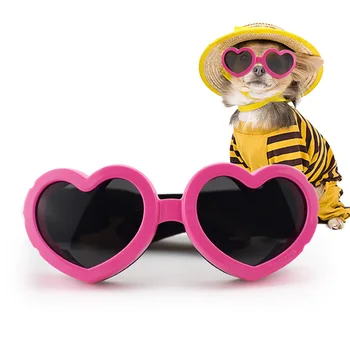 Кошка, Маленькая собачка, солнцезащитные очки, Сердечки, Кошачьи очки, Милый дизайн, Классические солнцезащитные очки, реквизит для фотосъемки, Очки для косплея домашних животных, реквизит Забавный