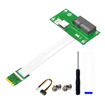 NGFF M.2 Ключ A/ E к Разъему PCIExpress 4Pin Плата Адаптера Питания с Удлинительным Кабелем Порта USB2.0 Горизонтальный