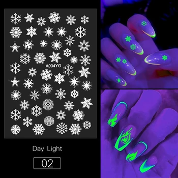 Светящиеся Флуоресцентные Наклейки Для Ногтей DIY Самоклеящиеся Наклейки Для Маникюра На Хэллоуин Nail Art