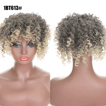 Сменный блок для верхней части головы Синтетические парики с короткими вьющимися волосами Реалистичная сменная деталь для покрытия волос