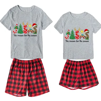 Комплекты рождественских пижам для пары, с Рождеством, моя вторая половина, одежда для отдыха для взрослых, комплект коротких пижам